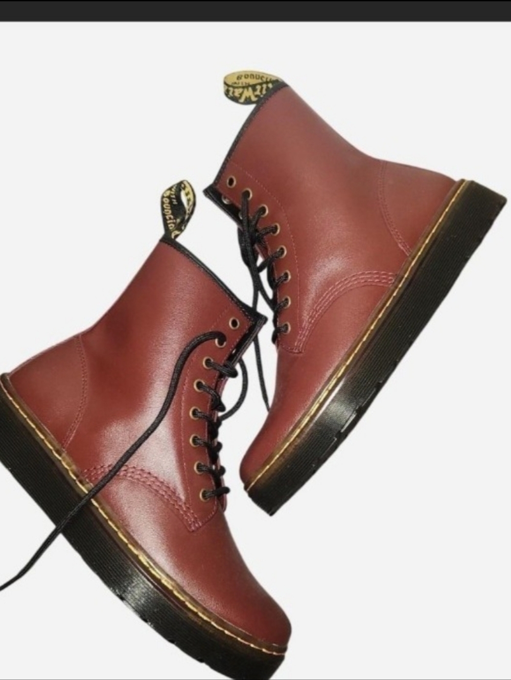 Dr. Martens red cherry smooth leather boots Size US 9